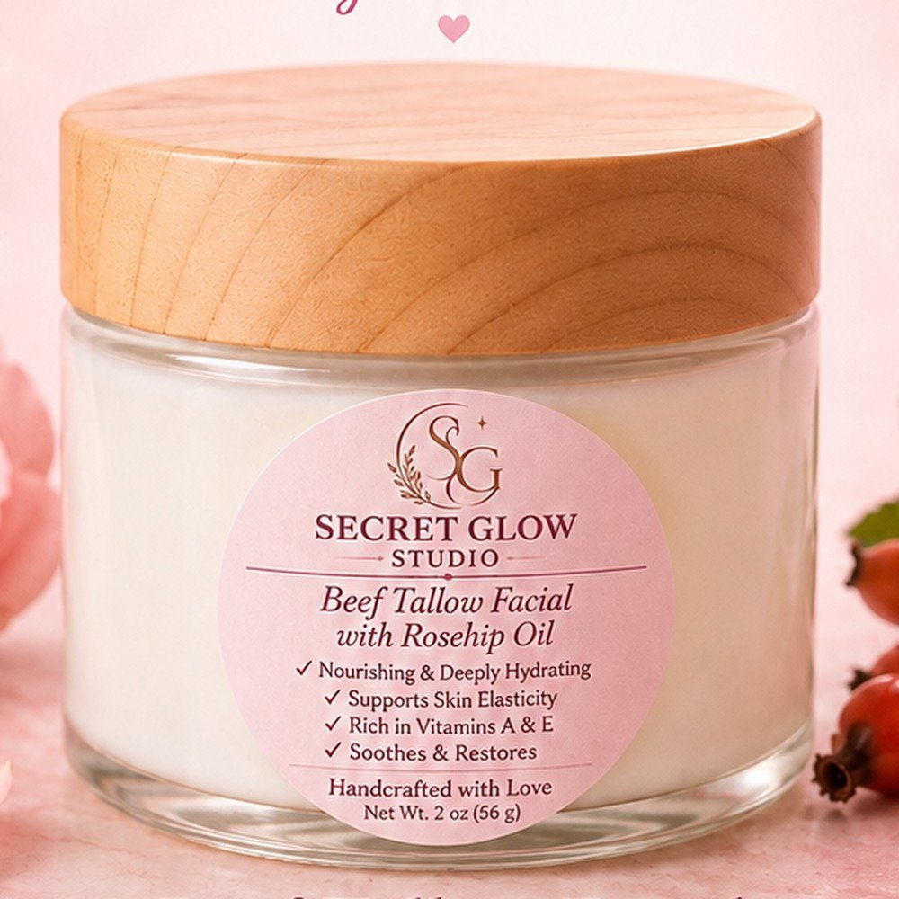 Beef Tallow Facial with Rosehip Oil